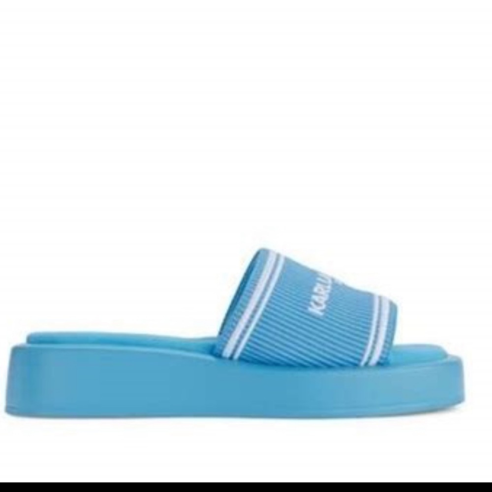 Karl Lagerfeld Light Blue Slide Sandals✨🪩🌊 - Picture 2 of 3